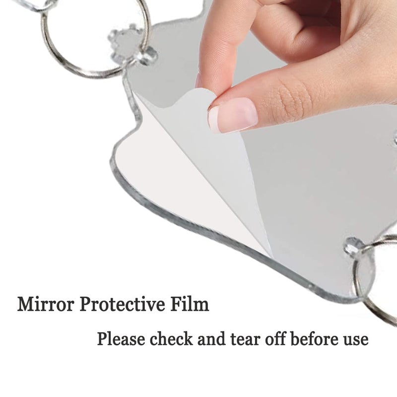 Litewoo Bird Mirror Toy Parrot Hanging Anti-Shatter Mirror Fun Play Toy with Bells for Parakeet Cockatiel Conure Budgie Lovebird Cockatoo Canary Finch Cage Accessories - Image 3